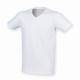 T-SHIRT HOMME EXTENSIBLE COL V SKINNI FIT